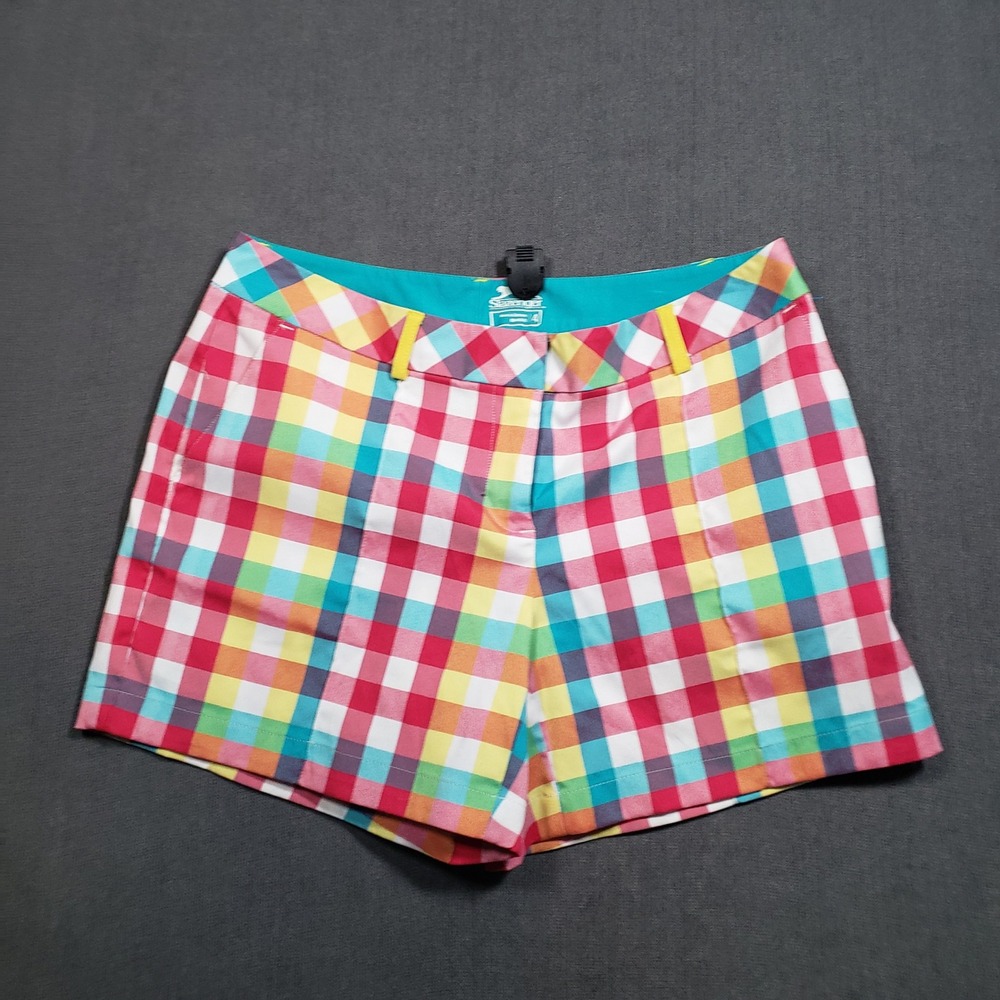 Slazenger‎ Golf Shorts Womens 4 Multicolor Rainbow Gingham Plaid Performance